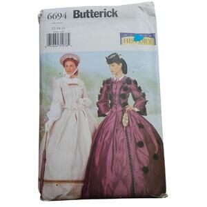 Butterick 6694 Victorian Civil War Dress Costume Pattern Gone With the Wind Gown